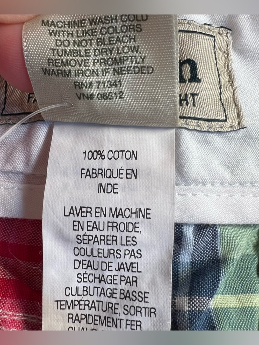 LL Bean Y2K Skirt Vintage Patchwork Madras Cotton Favorite Fit Straight 10 - Picture 6 of 10